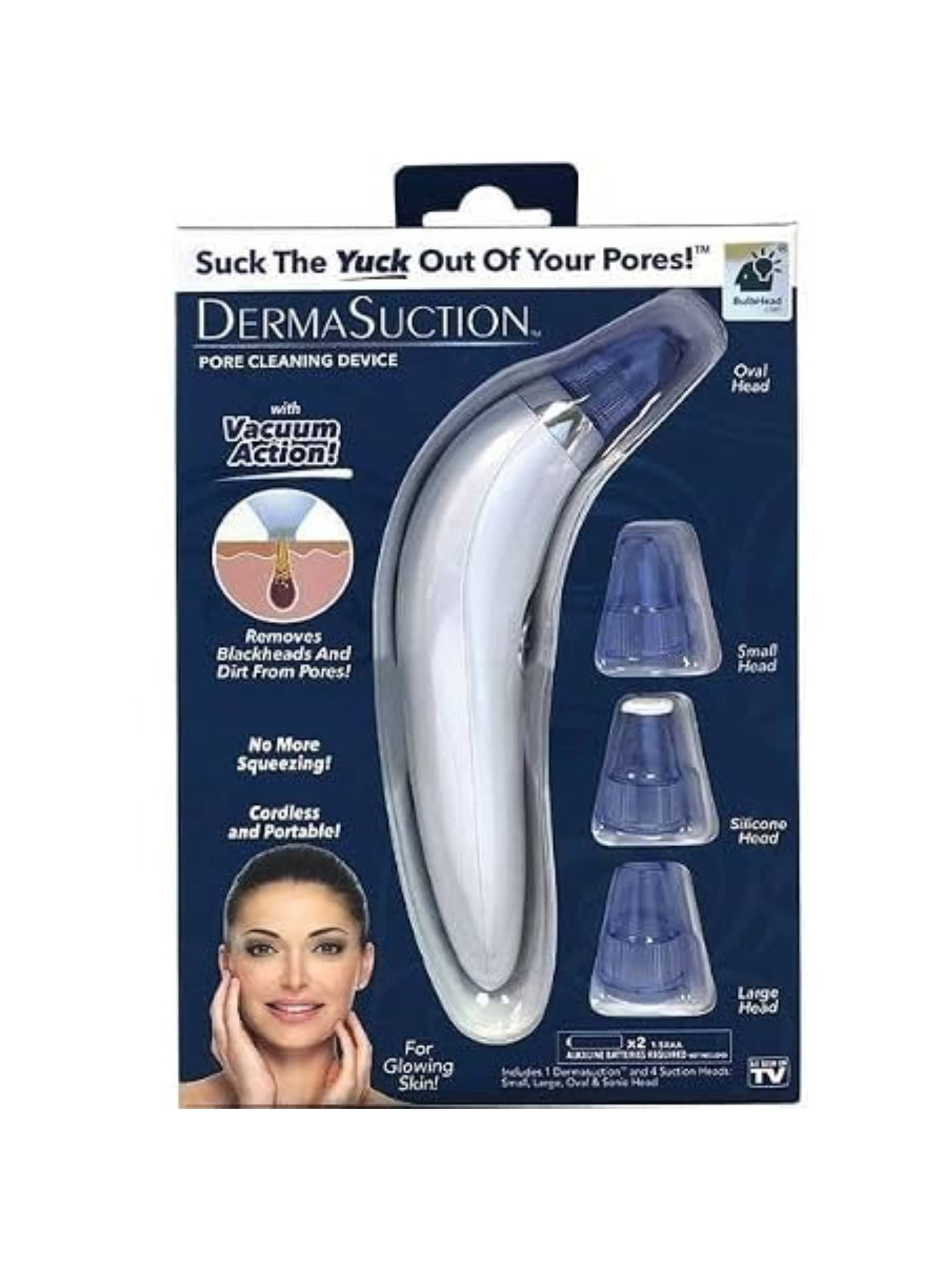 DermaSuction Pore Cleaning Device – Vacuum Blackhead & Pore Cleaner with 4 Interchangeable Heads (Photo 1)