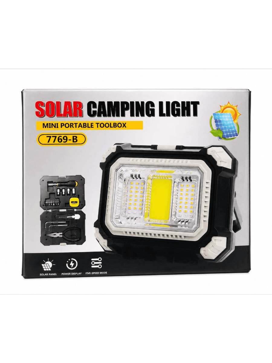 Solar Camping Light Mini Portable Toolbox 7769-B, COB LED (Photo 1)