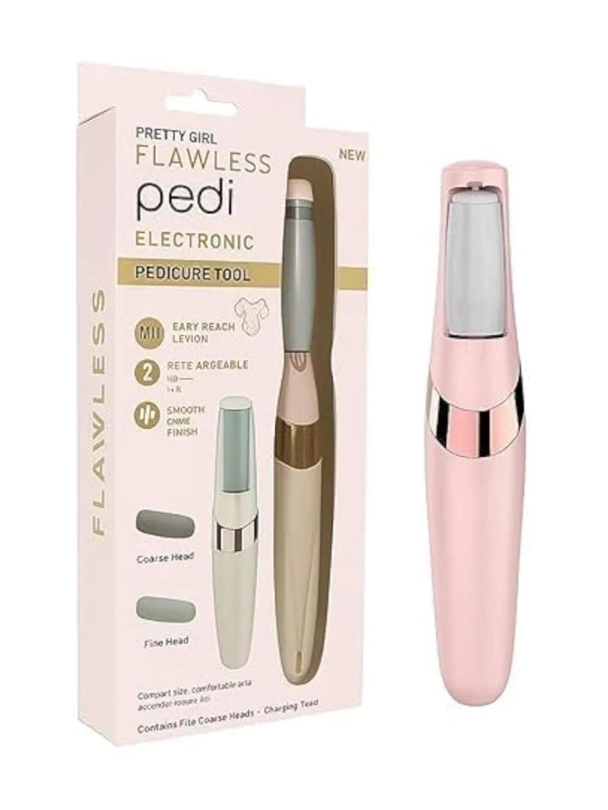 Pedi Electronic Pedicure Tool, Callus Remover with Dual Rollers, LED Light, Wireless, for Heel Smoothing (Photo 1)